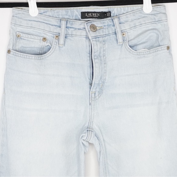 Ralph Lauren Light Blue Cropped Jeans with Frayed Hem - Picture 2 of 8